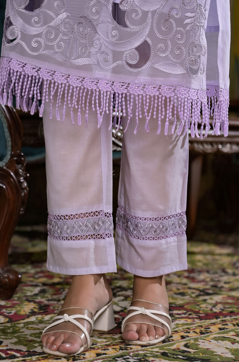 Viscose Organza Elegance & Cutwork 3-piece Kurta Set with Embroidered Dupatta