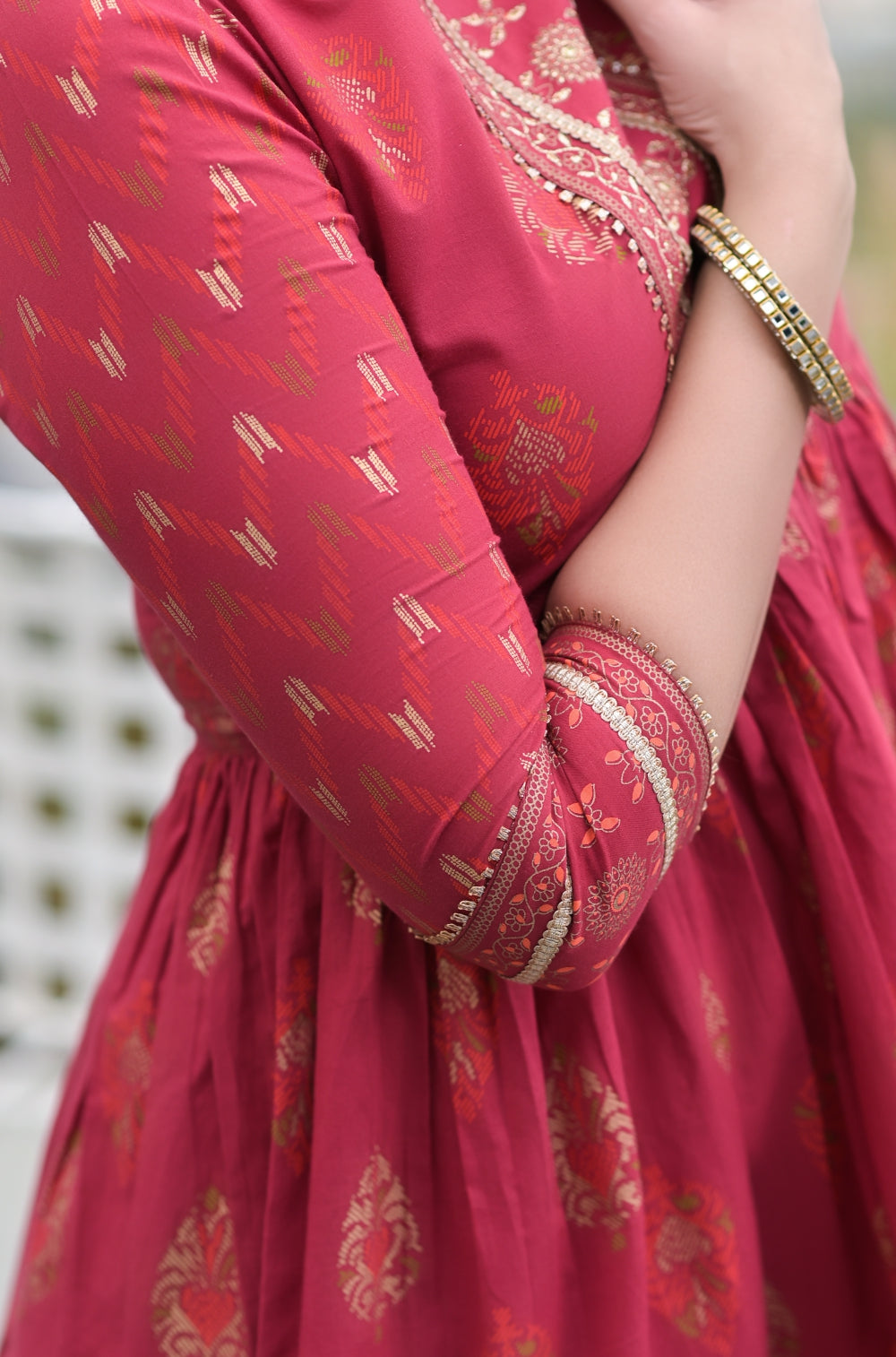 The Cambric & Mulmul Sharara 3-piece Set with Printed Elegance